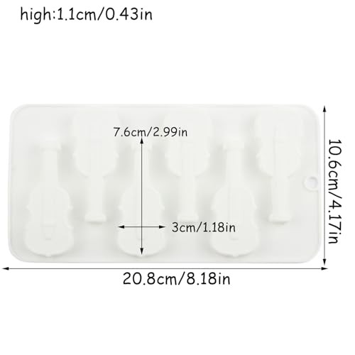 6 Cavity Violin Silicone Candy Molds For Candy Chocolate Cake Decoration gallery