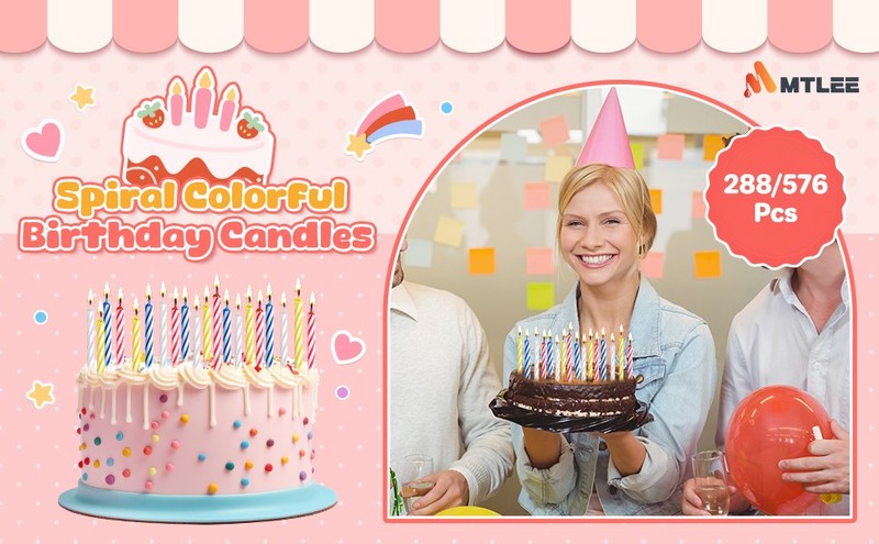 288 Pcs Birthday Candles Bulk Spiral Cake Candles for Celebrating Birthday Cake gallery