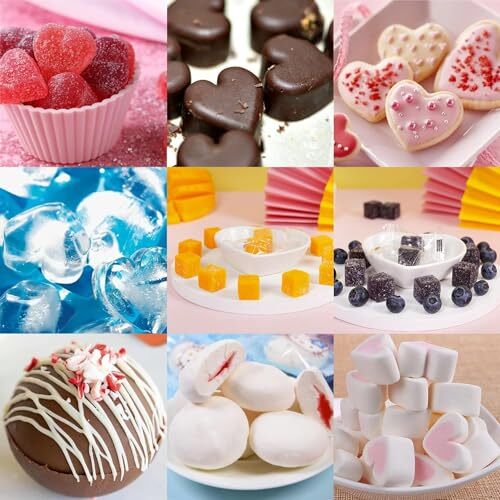 3 Pieces Candy and Chocolate Silicone Molds Set Non-stick Including Heart, Blue gallery