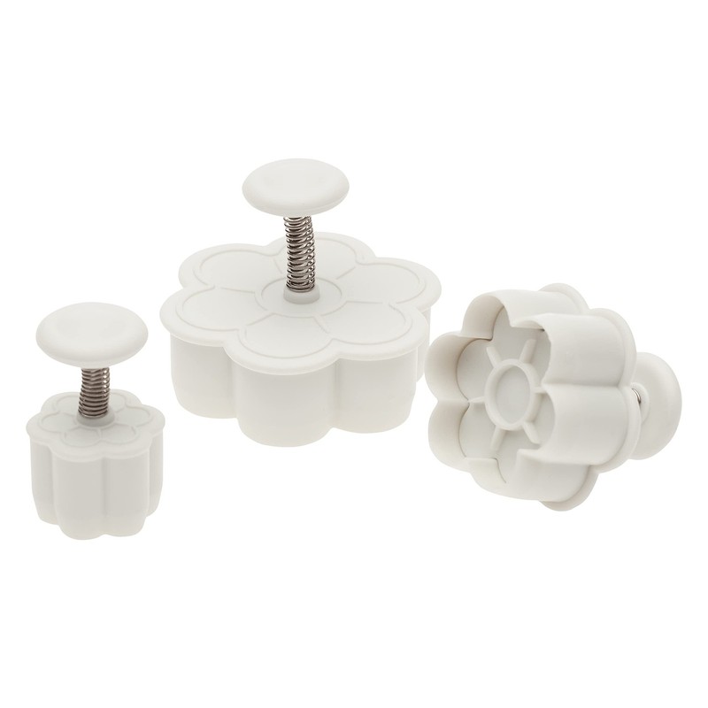 Ateco Daisy Plunger Cutters, Set of 3 Sizes, 6-Petal Flower, set 3, White gallery