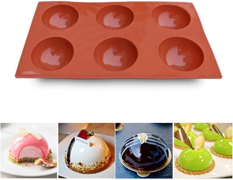 BPA-Free 6-Cavity Silicone Mould for Cake, Jelly & Dome Mousse Creations gallery