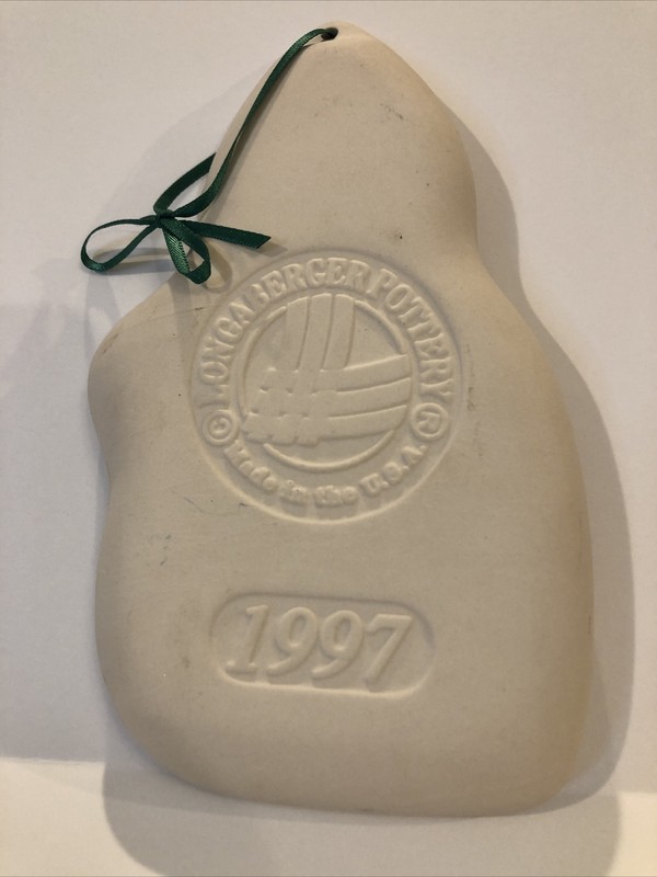 Vintage Longaberger Pottery 1997 Christmas Snowman Cookie Mold 7.5” gallery