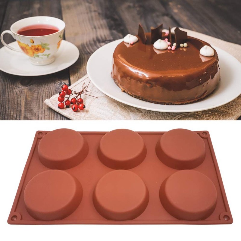 3 Packs 6 Cavity Large Round Disc Candy Silicone Molds, Non-Stick Baking Mold... gallery