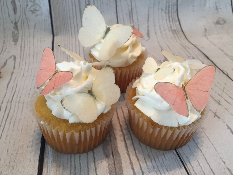 Pink and Beige Mix Edible Butterflies