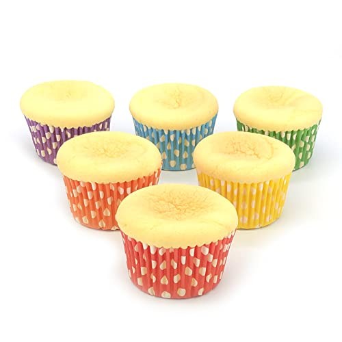 Standard Baking Cups, Cute Polka Dots Greaseproof Cupcake Liners(6 Rainbow gallery