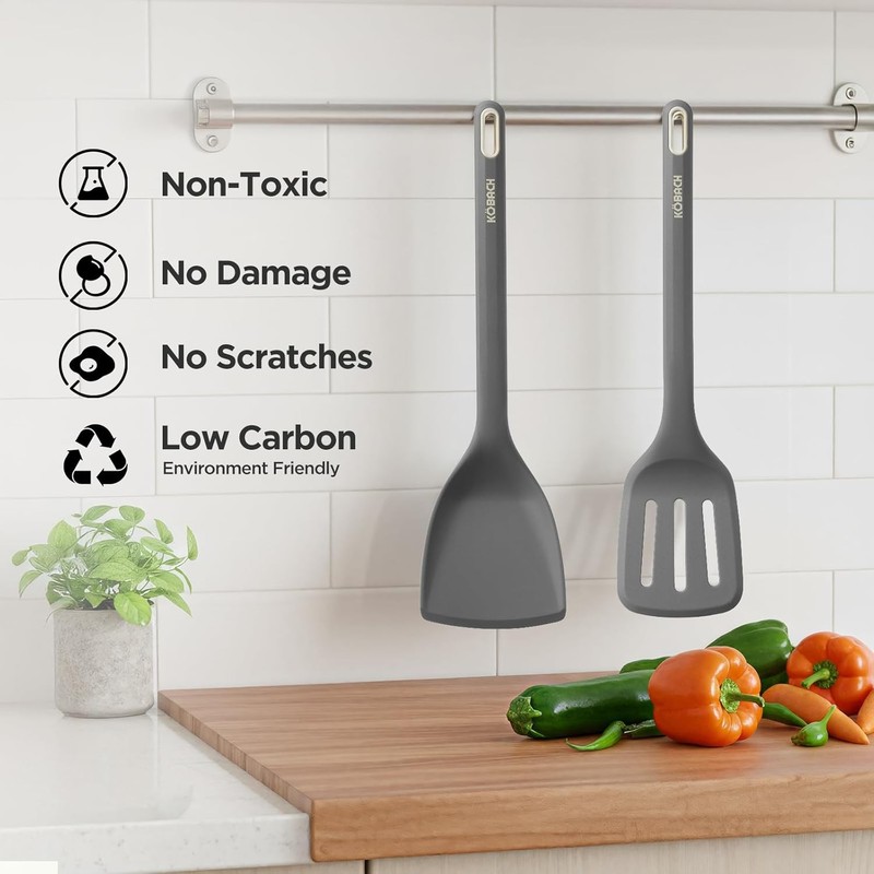 2 Pa Silicone Spatula, Heat Resistant 600°F Silicone Spatulas Set,Turner gallery