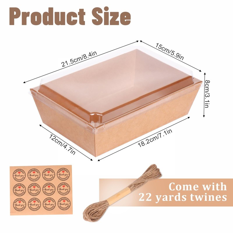 30 Pack Charcuterie Boxes with Clear Lids, 8x6 Inch To Go Charcuterie , Food ... gallery