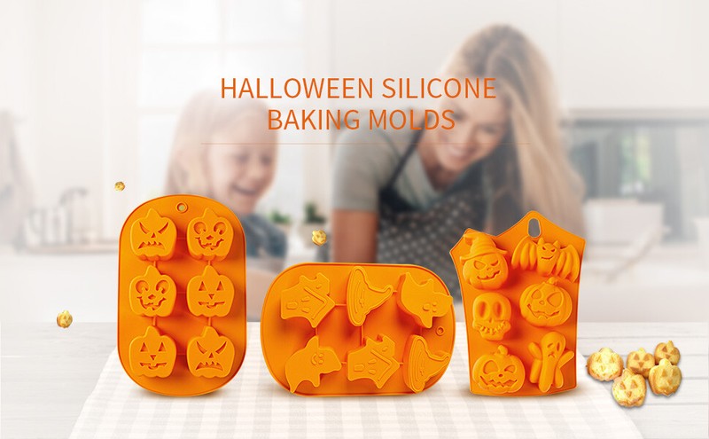 3Pcs Baking Mold Silicone DIY Chocolate Cake Cupcake Ice Halloween Pumpkin Ghost gallery