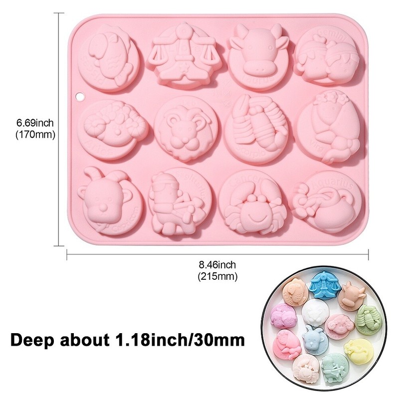 2x 12 Constellation Zodiac Signs Animal Mold for Cake Chocolate Candy Sugarcraft gallery