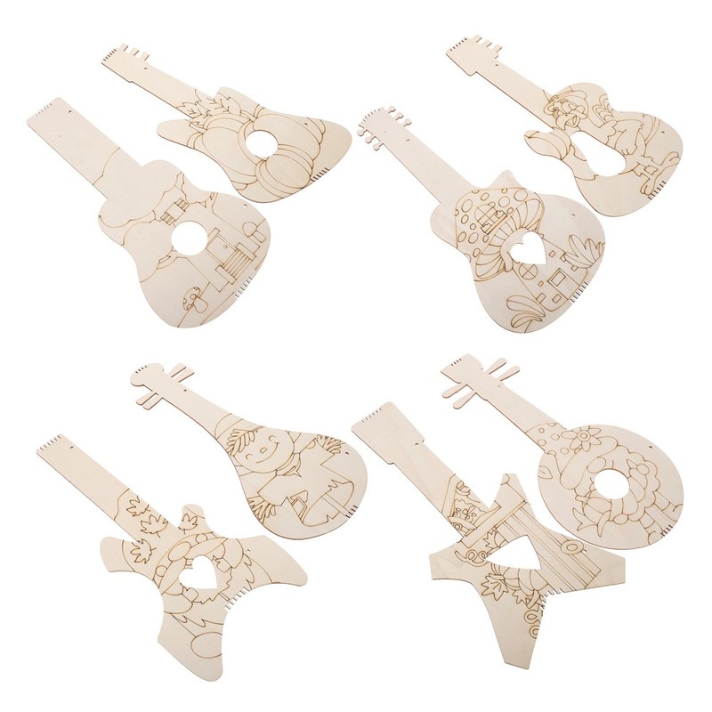 8 Pcs Music Theme Party Decor Mini Guitar for Kids Decals Beginner gallery