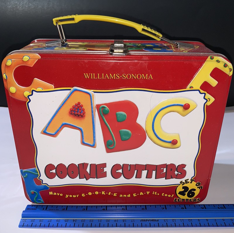 ABC Alphabet Cookie Cutter Set-Collector Lunch Box Tin Williams-Sonoma Set of 26