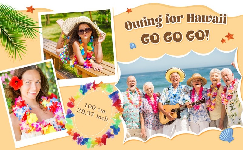 500 Pcs Hawaiian Leis Bulk Luau Leis Nelace Hawaiian Flower Tropical gallery
