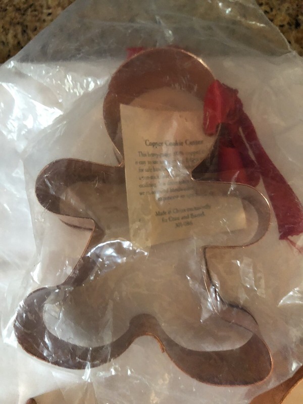 Williams Sonoma copper Christmas cookie cutters and mini spatula set gallery