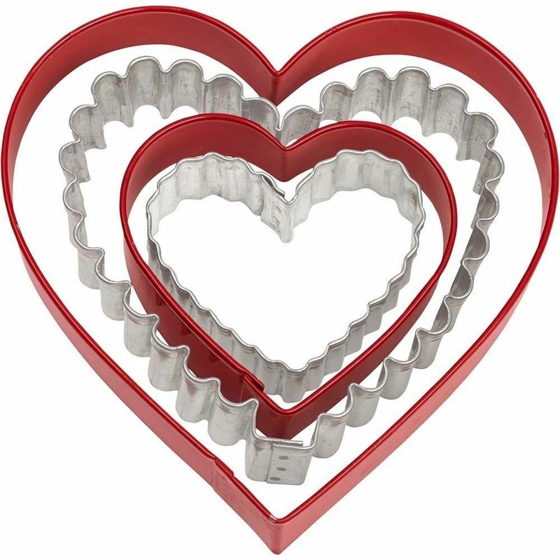 Wilton Nesting Heart Cookie Cutters 4 pc Set 2 Shapes 4 Sizes, New, Sealed gallery