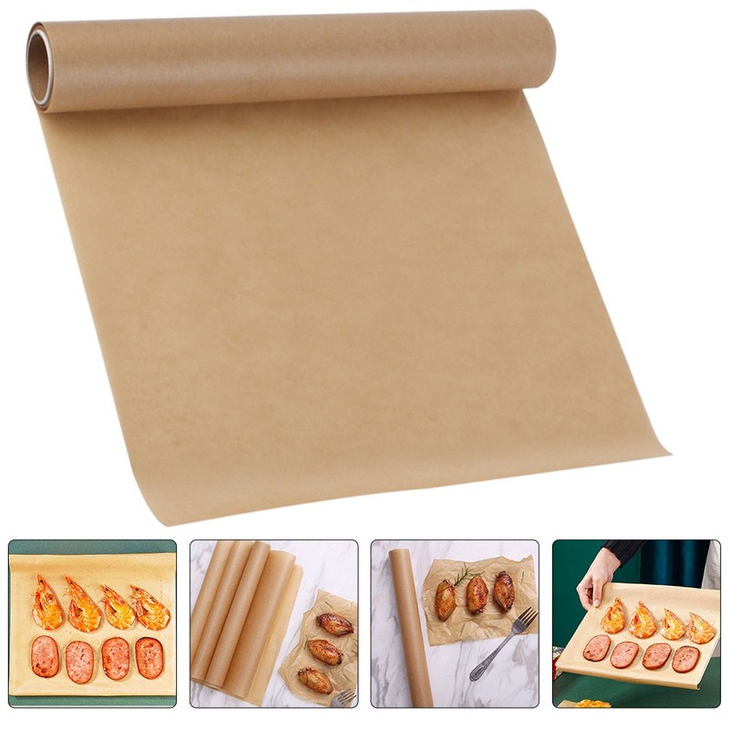 Thickened Khaki Parchment Paper Roll for Baking Cookies Bread and Grill Pan Use gallery