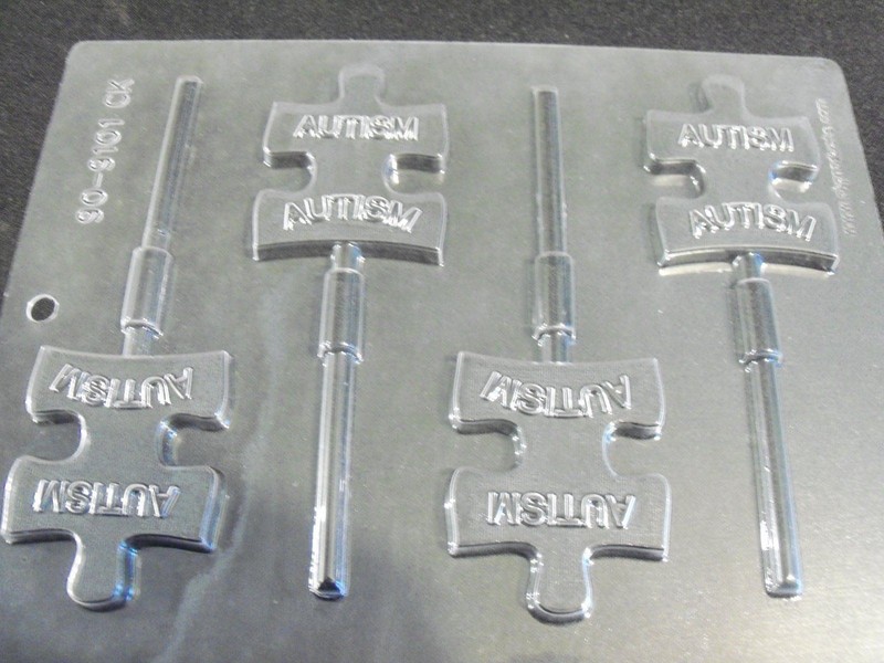 Autism Puzzle Shape Sucker Lollipop Chocolate Candy Mold (3 pc) gallery