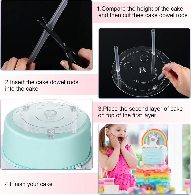 68 Pcs Plastic Cake Dowel Rods Set 20 Clear Plastic Dowel Rods12 Stacking and 20 gallery