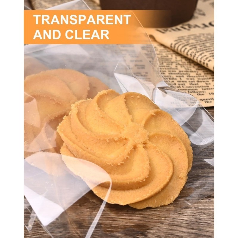 Self Adhesive Cookie Bags 4x6 Inches 300 Pcs Clear Resealable Cellophane Bags gallery