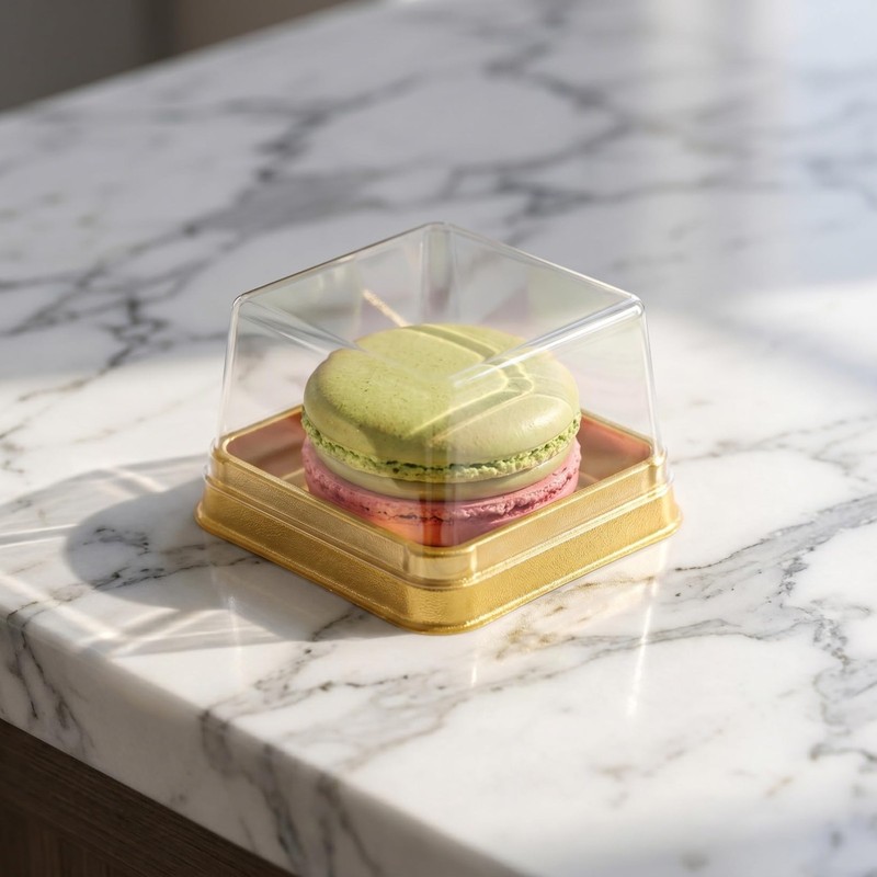 100 Pcs Mini Individual Cupcake Containers Moon Cake Packaging Clear Plastic ... gallery