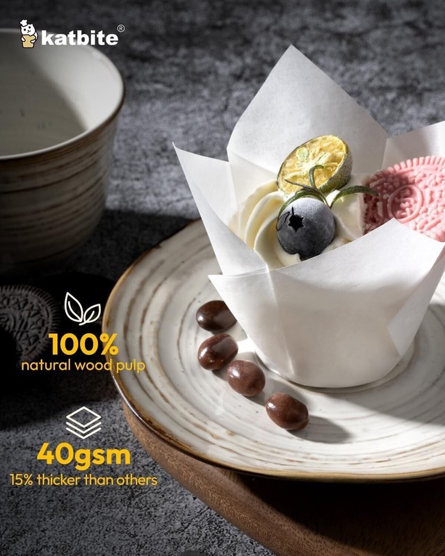 Multi-Use Tulip Cupcake Liners - 200PCS, Oven Safe for All Your Baking Needs gallery