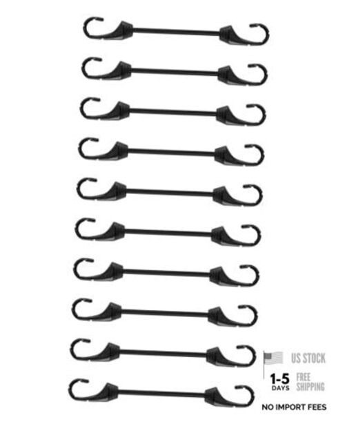 Mini Bungee Cord with Hooks 10-Piece, UV Resistant, 5 mm Diameter 2 inch