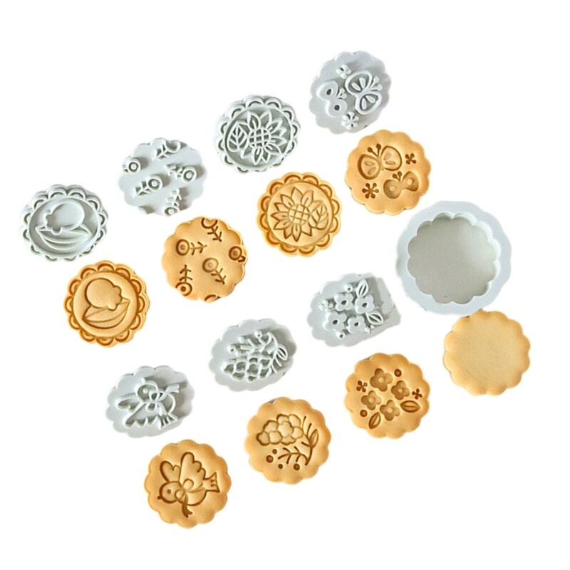 Set of 8 Flower Shape Cookie Molds Dessert Baking Moulds Biscuit Moulds gallery