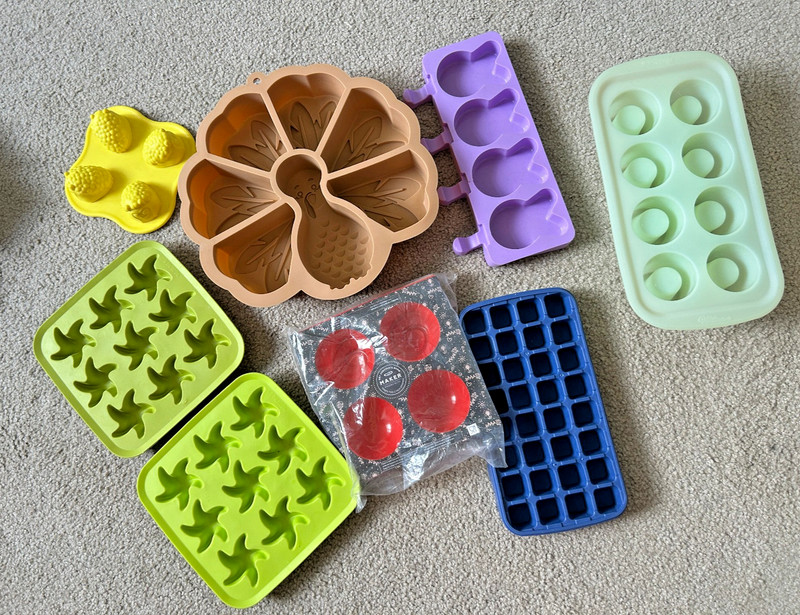 Silicone Mold Lot Cake Candy Chocolate Soap Resin Ice Cube Molds Popsicle 8 Pcs