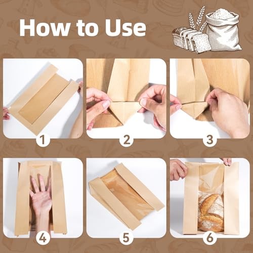 pcs Paper Bread Bags, Sourdough Bread Bags for Homemade Bread, Large Bakery 25 gallery