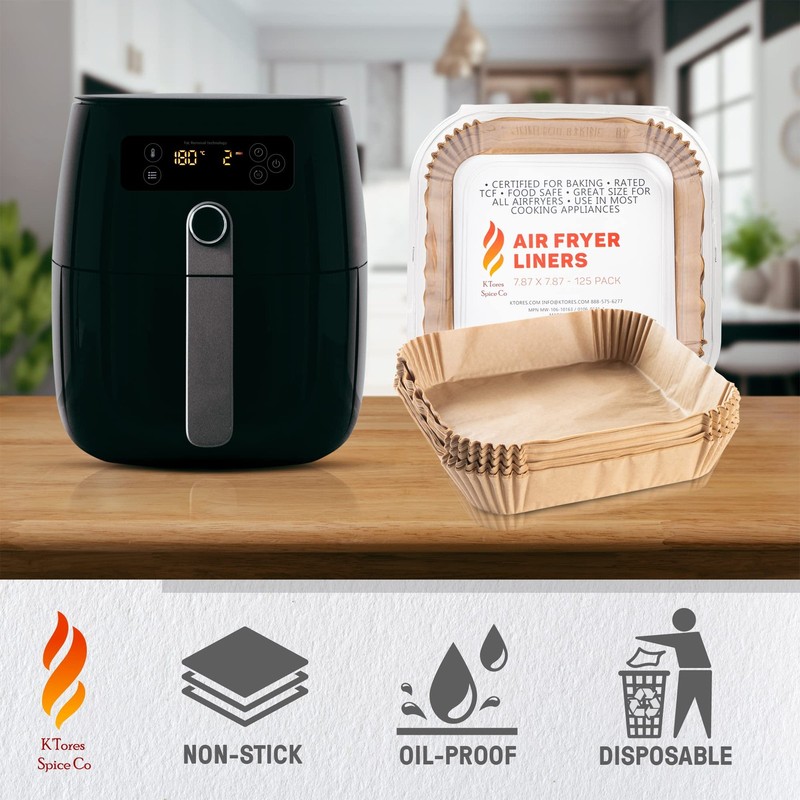 8" Disposable Air Fryer Liners - 125 PCS Square 8 Inch gallery