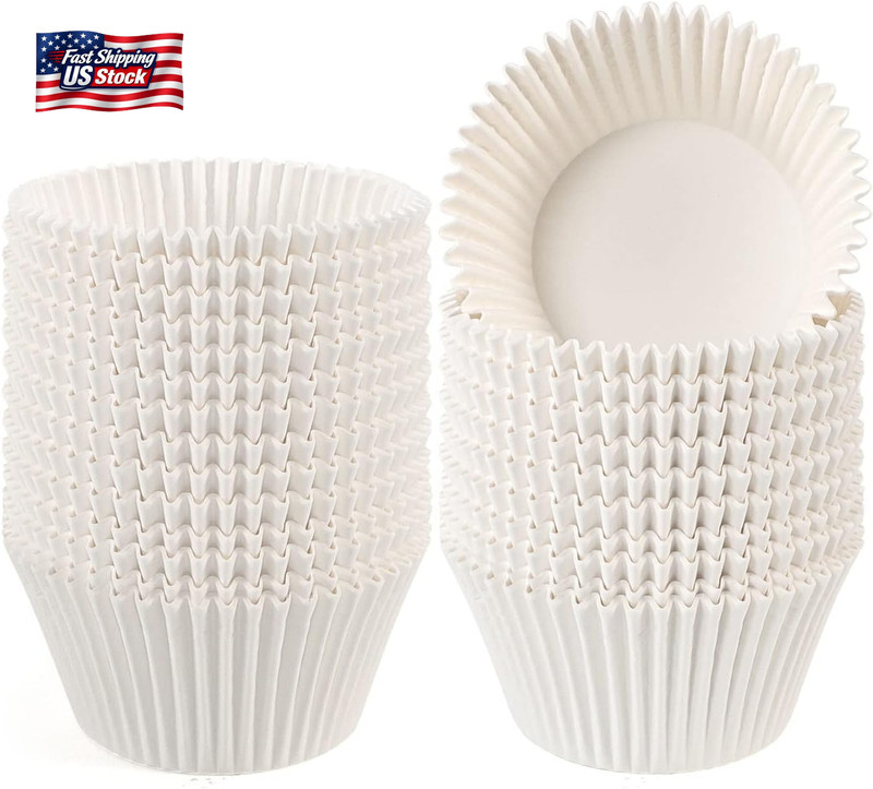 Caperci Jumbo Cupcake Liners White Muffin Baking Cups 300-Count, No Smell, Food gallery