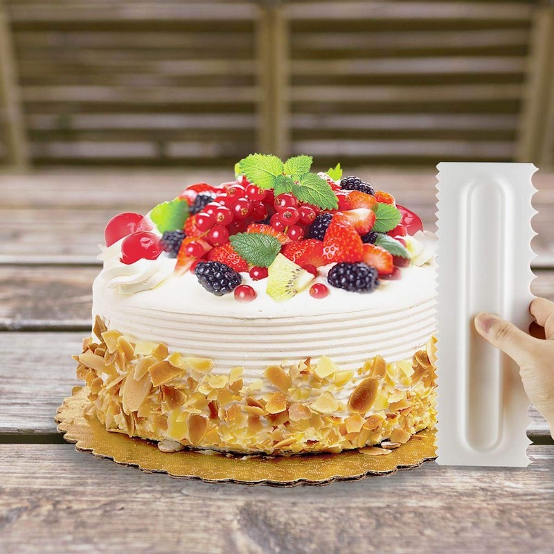 10 Inch White Cake Scraper Decorating Comb Icing Smoother Mousse Tool gallery