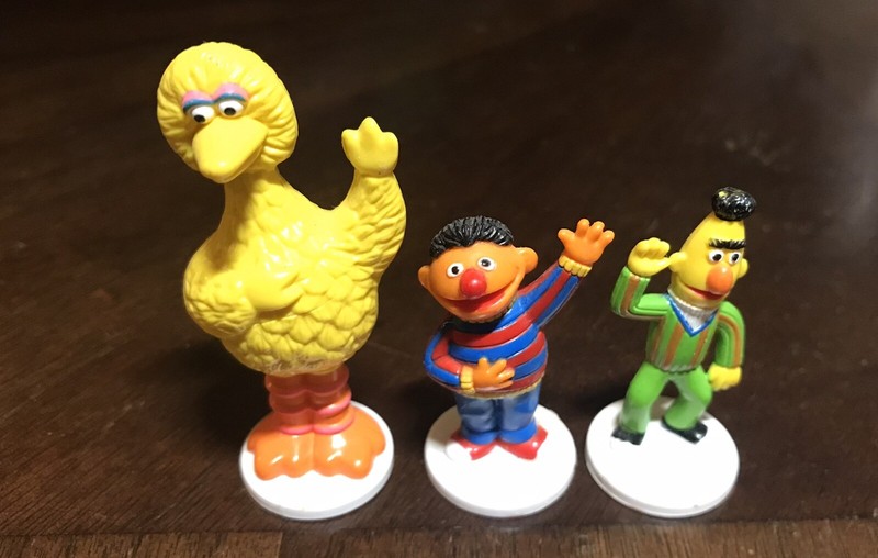 Vintage 1985 Muppets Sesame Street Cake Toppers~Big Bird~Bert~ Ernie Set of 3
