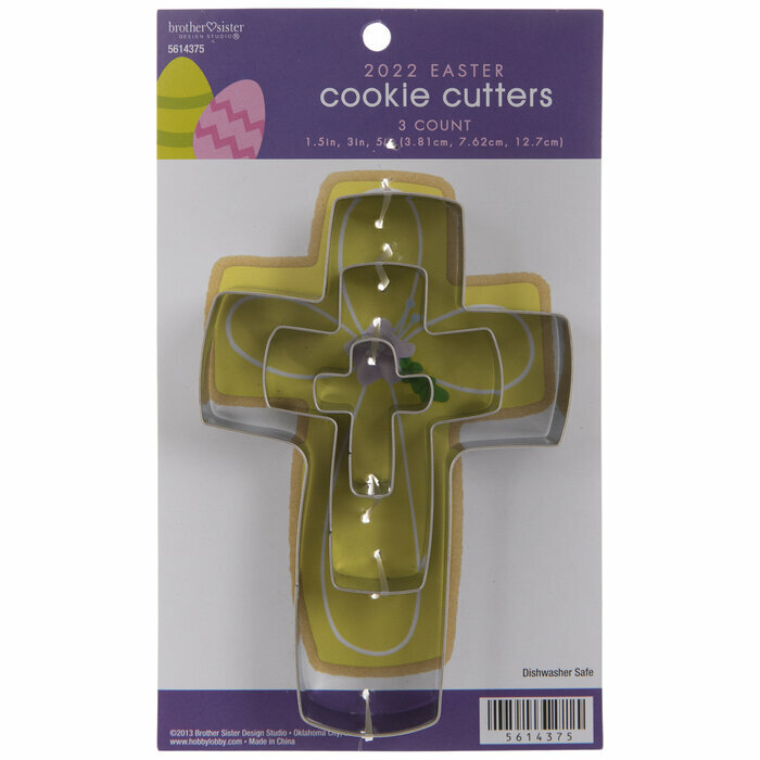 3 Pc Easter Cross Cookie Cutter Metal Baking Supply Communion Baptism – 1.5″-5″