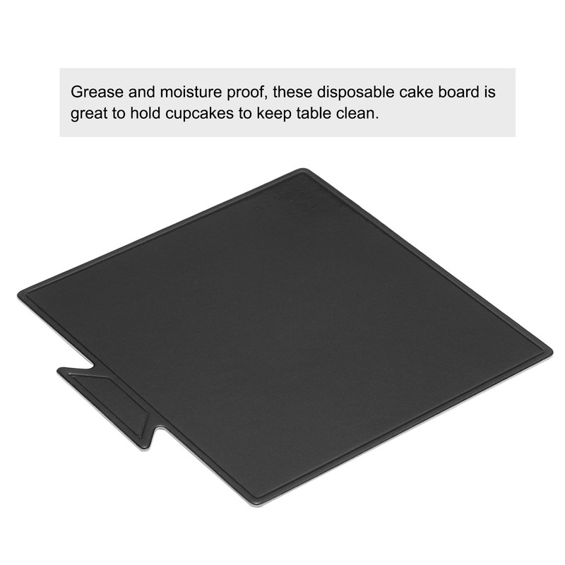 100pcs Mini Cake Boards, Mousse Cake Cardboards Square Cake Bases (Black) gallery