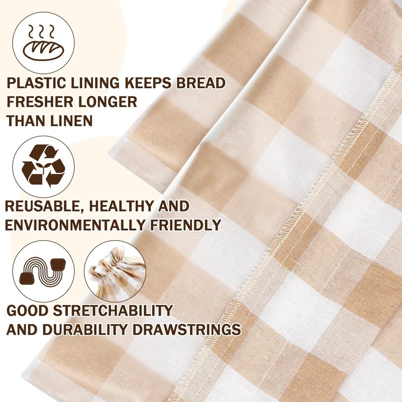 2 Pcs Linen Bread Bags for Homemade 13 x 17 Inches Sourdough Bread Container ... gallery