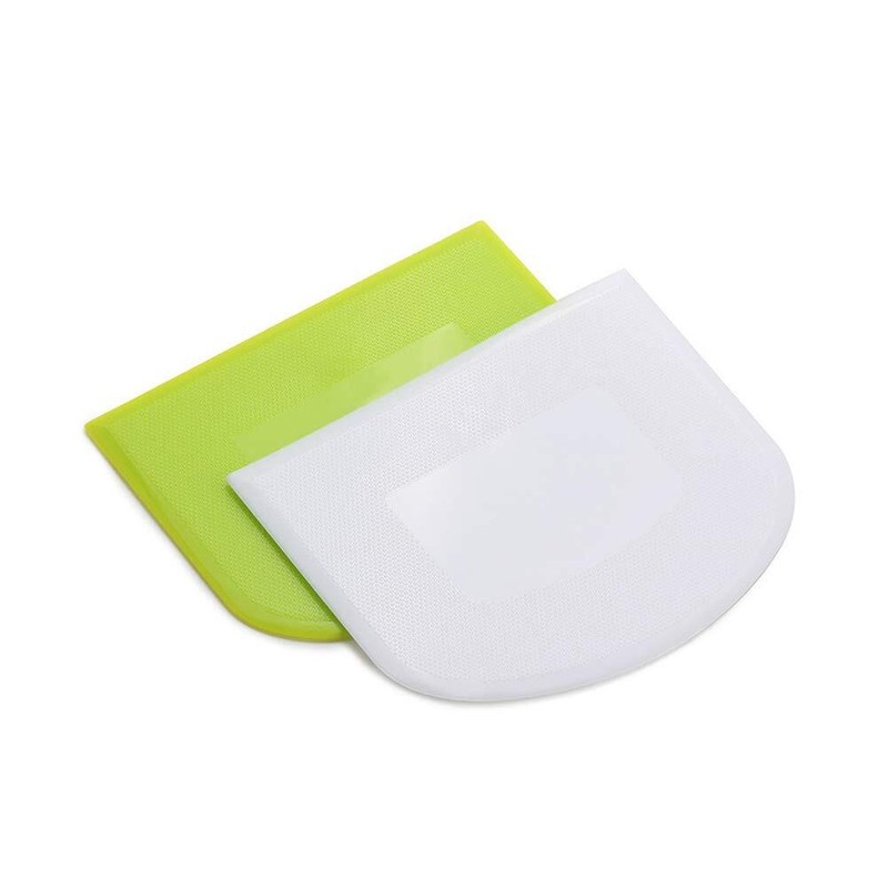 2 Pieces Dough Scraper Bowl Food-safe Plastic Dough Cutter Flexible Bench Multip gallery