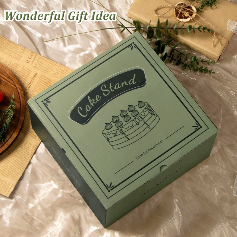 ANBOXIT Cake Stand with Dome Lid, Acacia Wood Cake Plate with Cover, Wooden Cake gallery