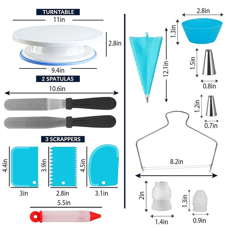 108Pcs DIY Baking Cupcake Cake Decorating Supplies Tool Kit Turntable Stand Pen gallery