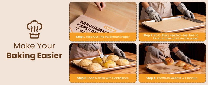 240Pcs Unbleached Parchment Paper Sheets, 12 x 16 Inch,Precut gallery