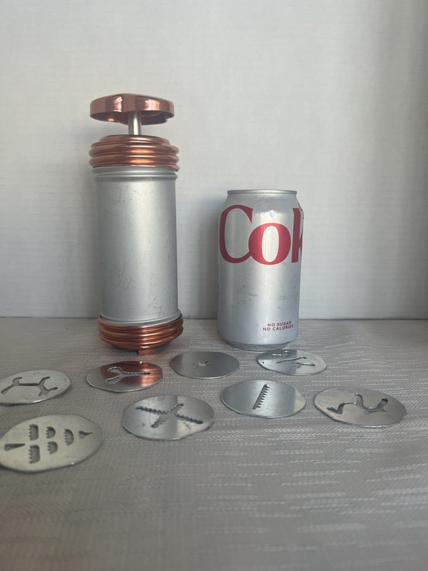 Vintage Mirro Cookie Pastry Press Decorator With 8 discs. Smaller Size 6”x 7”.