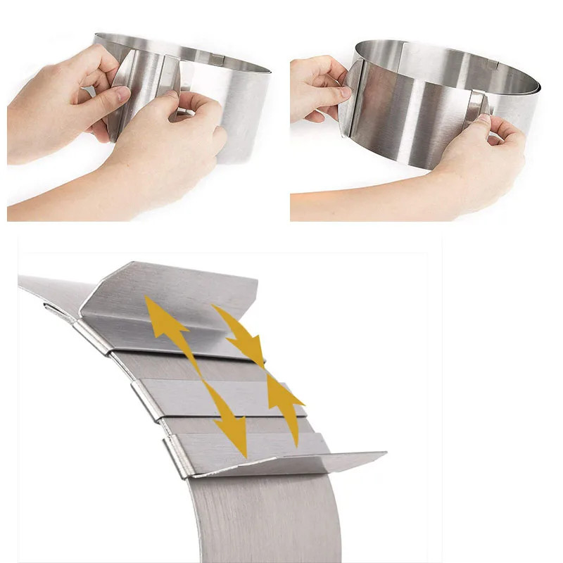 Adjustable round Cake Ring Mold Retractable Mousse Cake Ring Stainless Steel Cir gallery
