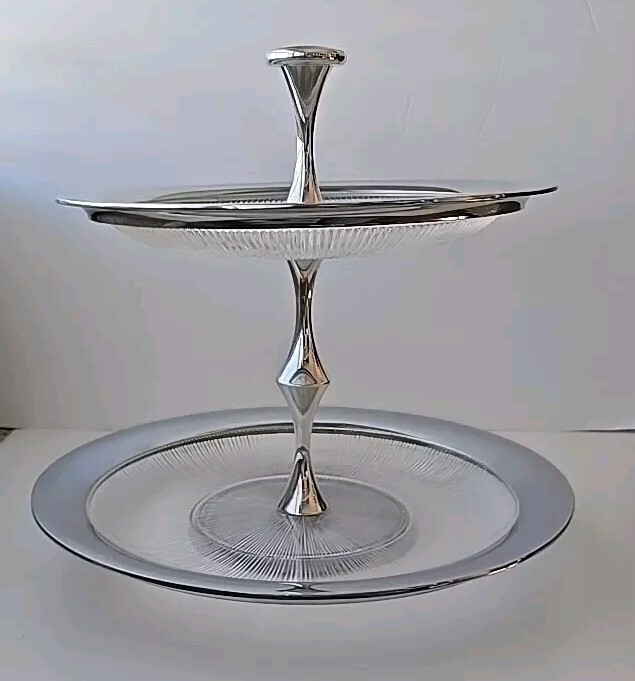 Nambe 2 Tier Server Dessert Dish Entertaining Serving Display Betty Bough
