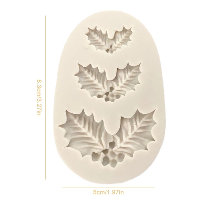 Christmas Holly Leaf Decoration Fondant Cake Silicone Mold Chocolate Candy Molds gallery