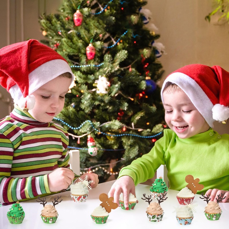 600 Pcs Mini Christmas Cupcake Paper Liners Muffin Baking Cups for Holiday gallery