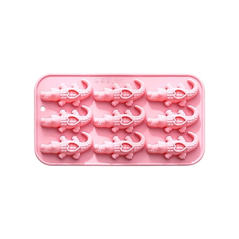 Multipurpose Crocodiles Shaped Silicone Mold Set 9 Cavities Baking Freezing Safe gallery