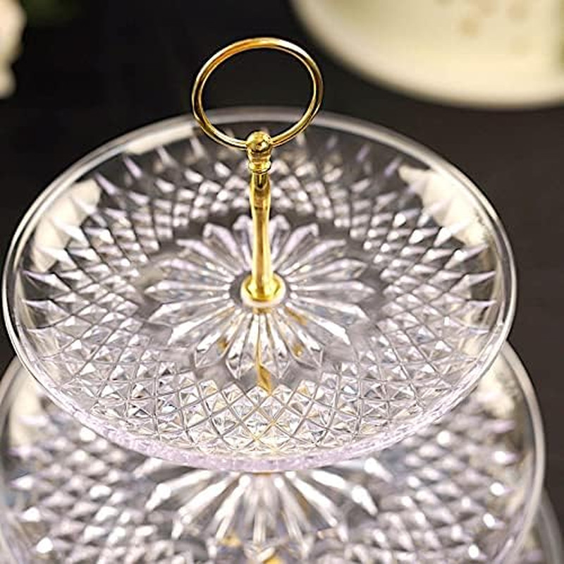 12-Inch 3 Tier Crystal Clear Plastic Cupcake Holder round Dessert Stand | Cake S gallery