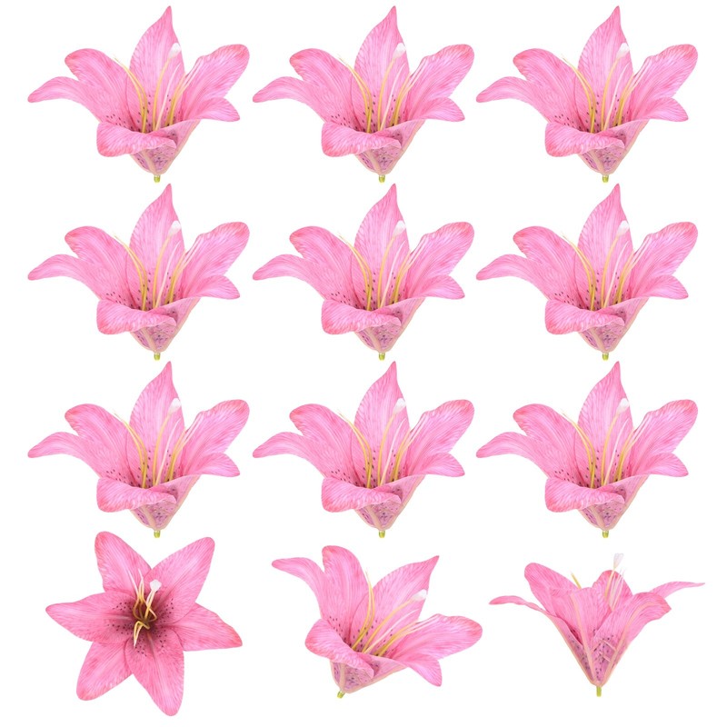 12-Pack Artificial Flowers Bulk, Rose Red Fake Chrysanthemum Floral for DIY