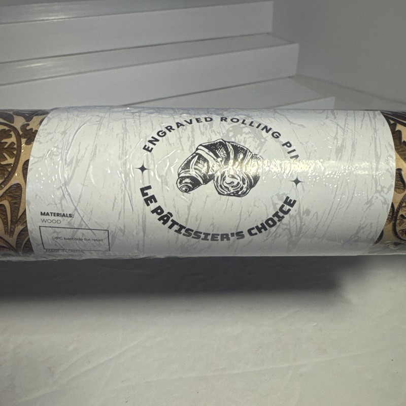 Embossed Rolling Pins With Patterns for Baking, 6 inch Engraved Wooden Rolling gallery