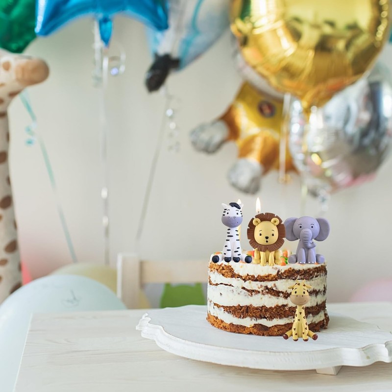 Safari Animal Cake Toppers Jungle Wild Cake Decorations with Lion Giraffe gallery