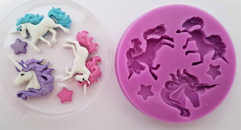 Unicorn Silicone Mold for Topper Cake, Chocolate, Clay etc.